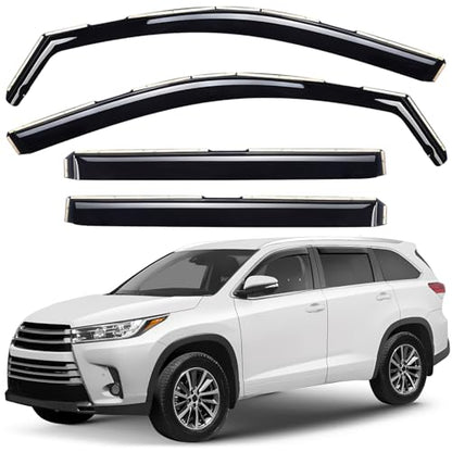 Window Deflectors Smoke Tinted in (For Highlander 14-19)