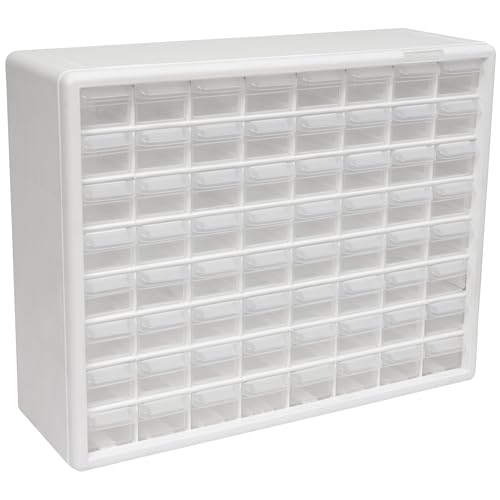 64 Drawer Plastic Storage Cabinet (White / 64 Drawer / 1 Pack)