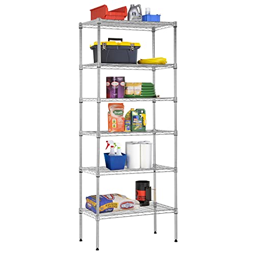6 Tier Wire Shelf (Chrome / 13"D x 23"W x 59"H)