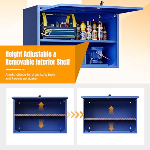 Metal Wall Storage Cabinet 22'' Tall Wall (Blue / 22" Tall)
