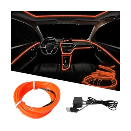 EL Wire Car LED Strip Lights (Orange / 16.5FT)