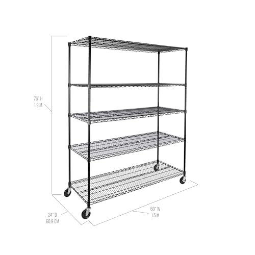 UltraDurable 5 (Black / 5-Tier Shelving, 60" W x 24" D)