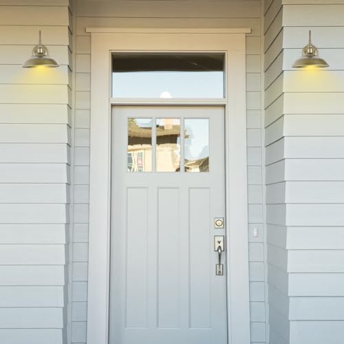 10 Inch Gooseneck Barn Light for Farmhouse (Brass / 10" Dome)