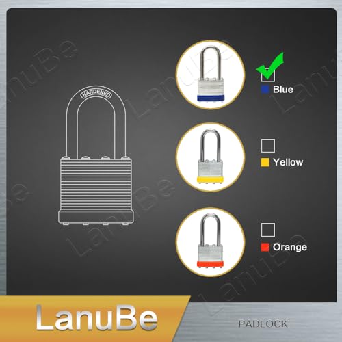 Laminated Keyed Alike Padlock 6 Pack 1.6 (6 pack Blue)