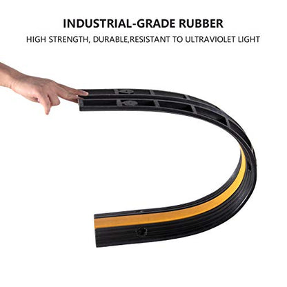 5 Pack Rubber Cable Ramp Hose Cable Protector Ramp 1 Channel 11000Lbs Load Capacity Traffic Speed Bump Wires Power Lines Extension Cord Cover for Indoor Outdoor (11000Lbs-1Channel-5Pack)
