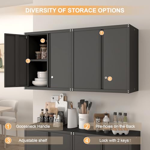 Garage Storage Cabinet (27.95"H Wall Cabinet / Black)
