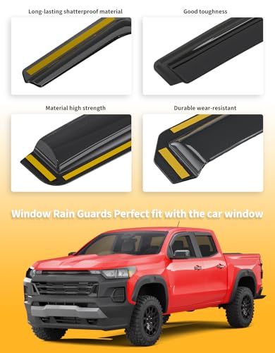 Window Visors Rain Guards for Chevy Colorado (2023-2026 Chevy Colorado/GMC Canyon Crew Cab)