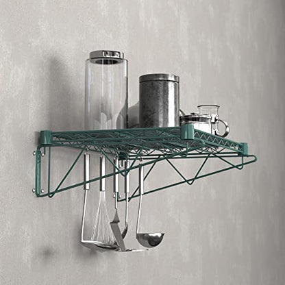 18" x 24" Green Epoxy Wire Wall Mount Shelf (Green / 18" x 24")
