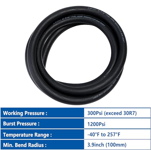 Rubber Fuel Hose Line Push Lock 3 (3/8" ID 10ft)