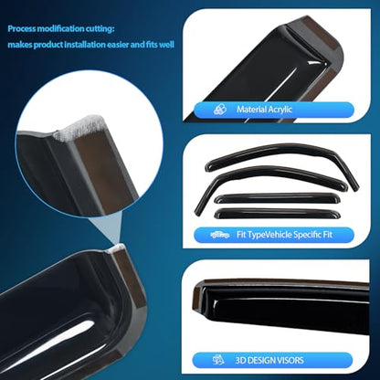 in Channel Rain Guards for Toyota Tundra CrewMax 2007 (Toyota Tundra 2007-2021 Crew Max)