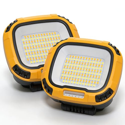 2 Pack Magnetic Work Light Rechargeable 5000Lumens (yellow1)