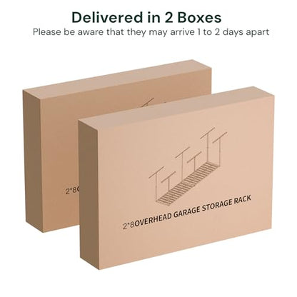 2x8 Garage Overhead Storage Rack (White / 2*8 FT - 2 Pcs)