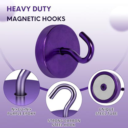 Magnetic Hooks Steel Tube Design for Cruise (Purple / 100lb Magnetic Hooks)
