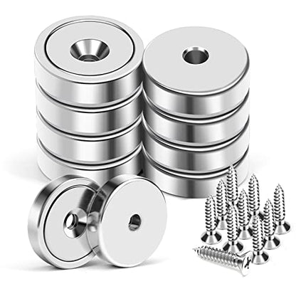 10 Pack Strong Neodymium Cup Magnets 70Lbs+ Holding Force