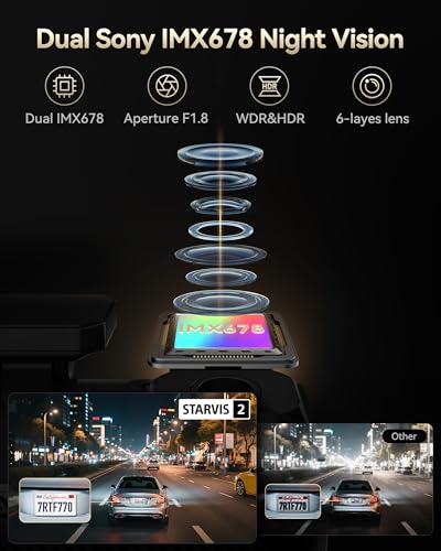 F77 4K+4K Dual Dash Cam for Cars (F77 V1(128GB eMMC))