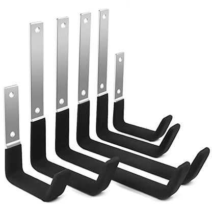 Garage Hooks Wall Mount (6 Pack Black Wall Mount Hooks)