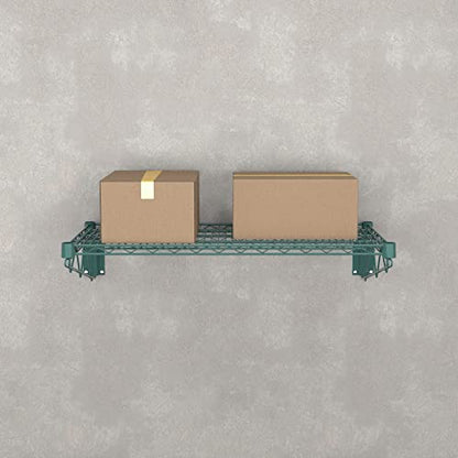 18" x 36" Green Epoxy Wire Wall Mount Shelf (Green / 18" x 36")