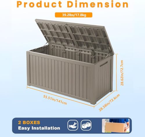 200 Gallon Lockable Resin Deck Box (Gray / 200 gallons)
