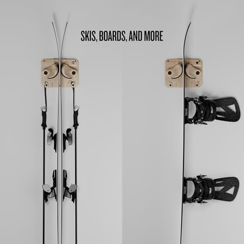 Ultimate Wall Storage Rack for Skis and Snowboards (Light Wood / One Pack)