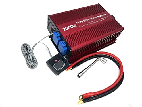 2000W Pure Sine Wave Inverter 12V to 120V AC with 2 AC outlets (2000W)