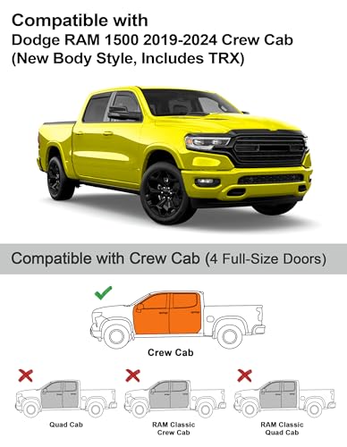 in Channel Window Rain Guard for Dodge RAM 1500 2019 (2019-2026 Dodge Ram 1500 Crew Cab New Body Style)