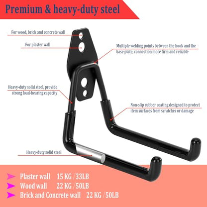 4 Pack Garage Hooks Heavy Duty (5.1 inch)