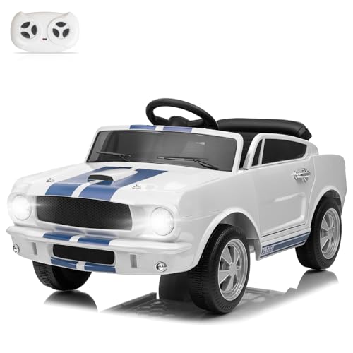 12V Licensed Shelby Electric Car for Kids (White)