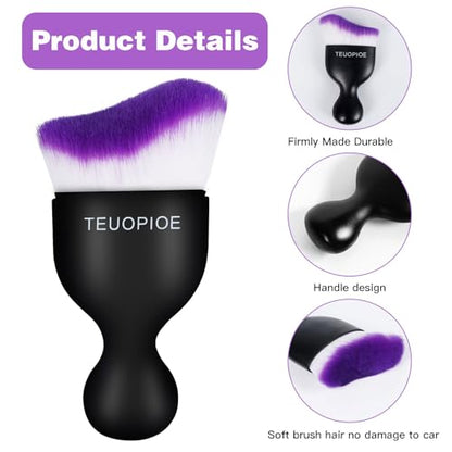 Car Detailing Brush for Interior Dusting and Air Vents (Purple)