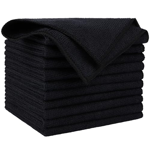 Microfiber Cleaning Cloth (Black / 10PK)