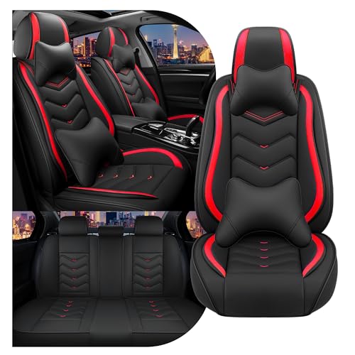 Car Seat Covers for Chrysler Pacifica 2004 (Full Set with Pillow / Black Red)