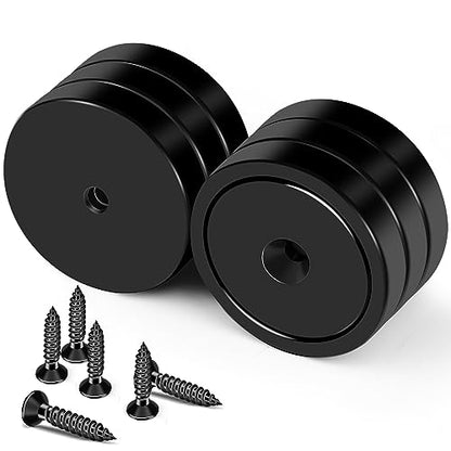 Strong Magnets Heavy Duty Screw On Neodymium 150LBS Magnet 6 Pack (Black / 1.42in)