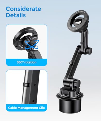 Cup Holder Magnetic Car Phone Mount (Single Magsafe)
