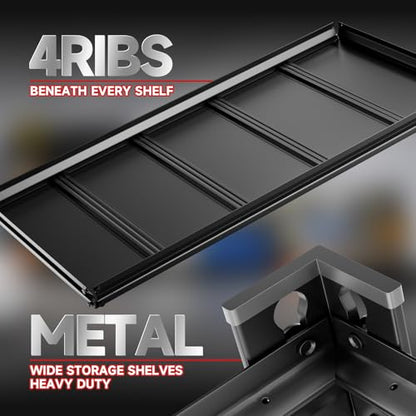 4 Tier 40" W X 20" D X 60" H Storage Shelves 2200LBS Garage Shelving Metal Storage Shelf Adjustable Metal Racks with Shelves Heavy Duty Shelving Units and Storage Utility Shelf (Black-visible Hole / 40"W X 20"D X 60"H)