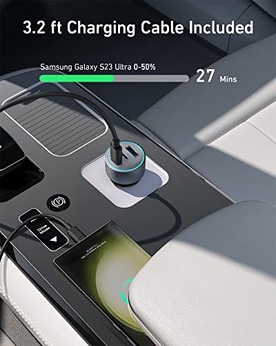535 67W 3 Port Compact PowerIQ 3.0 USB C Car Charger