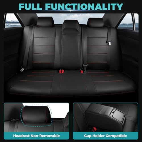 Custom Seat Covers for Toyota Camry 2012 (Black With Red Trim / 2012-2017 Camry SE/XSE/SE Sport)
