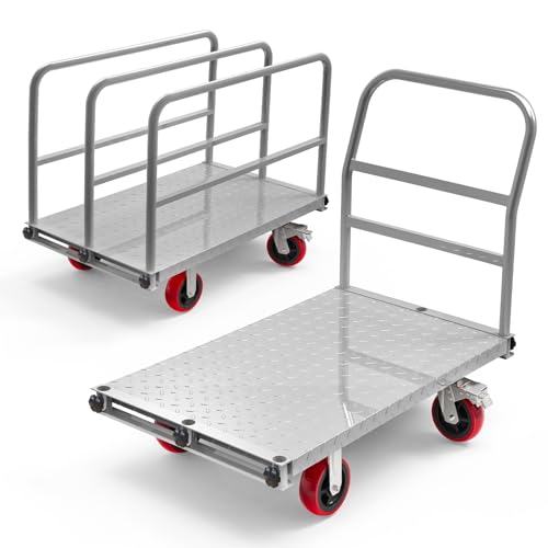 2-in-1 Steel Panel Truck, 2500 lb Drywall Cart, 40 x 24 in (40x24 Inch)