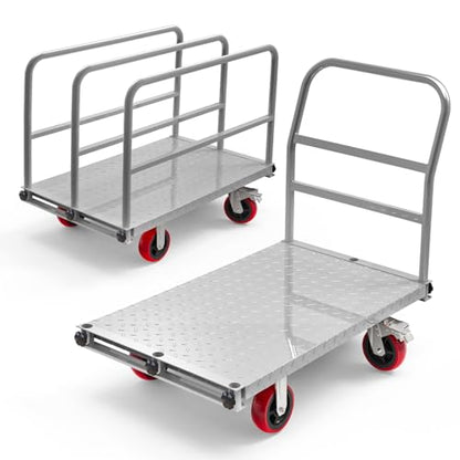 2-in-1 Steel Panel Truck, 2500 lb Drywall Cart, 40 x 24 in (40x24 Inch)