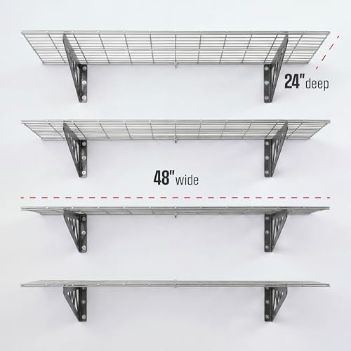 Steel Garage Wall Shelves 4 (24"x48" (4-Pack) / Hammertone)
