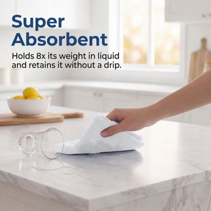 Microfiber Cleaning Cloth Roll (75 Count (Pack of 1) / White)