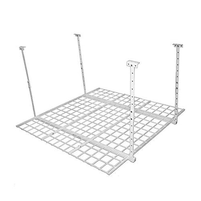 Overhead adjustable Garage Storage Rack (White / Storage)