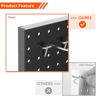 Metal Pegboard Wall Panels (Black / 4PC)