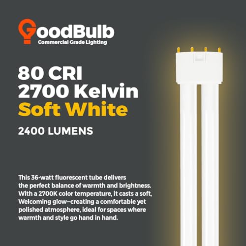 PLL36/827 | 36W 16.5" Twin Tube Compact Fluorescent Light Bulb | 4-pin 2G11 Base 2700K Soft White 2400 Lumen | 36000 Hour Long Life Biax | Pack of 10 (2700k / 10 Count (Pack of 1))