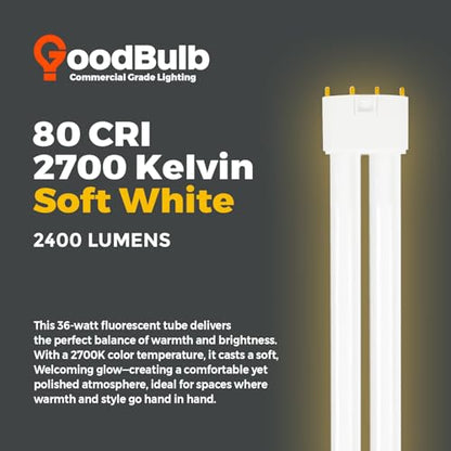 PLL36/827 | 36W 16.5" Twin Tube Compact Fluorescent Light Bulb | 4-pin 2G11 Base 2700K Soft White 2400 Lumen | 36000 Hour Long Life Biax | Pack of 10 (2700k / 10 Count (Pack of 1))