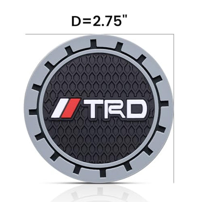 Car Cup Holder Coaster for Toyota TRD Sequoia Tundra 4Runner Recessed Silicone Cupholder Coaster Interior Accessories 2.75IN 2Pack (Gray-06)