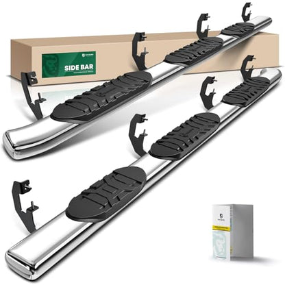 5 Inch Running Boards for Chevy & GMC (Crew Cab/5.5FT Bed / Stainless Steel)