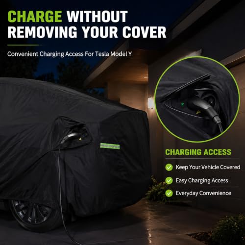 Car Cover for Tesla Model Y Waterproof Outdoor Cover (Black / Fit for Tesla Model Y)