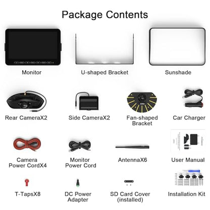 1080P 10" Wireless 4 Backup Camera System for Furrion Pre (10" 4-Cam)