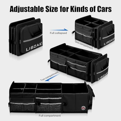 LIBZAKI Oversize 4 in 1 Car Trunk Storage Organizer (Oversize / Black)