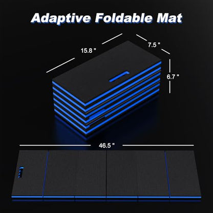 Thick Mechanic Mat Foldable EVA Kneeling Pad with Magnetic Tool Slot (Black & Blue / 15.8"W)