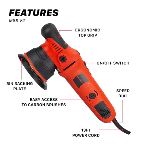 2 Piece M8S V2 Dual Action Polisher & 16oz AIO Polish Car Detailing Kit (5" Aio Polish Kit)